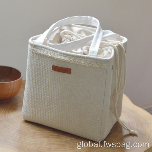 Drawstring Jute Lunch Bag Portable Drawstring Insulated Jute Grocery Cooler Lunch Bag Supplier